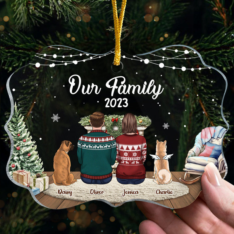 Our Christmas Is Finally Here - Memorial Personalized Custom Ornament - Acrylic Benelux Shaped - Christmas Gift, Sympathy Gift For Pet Owners, Pet Lovers