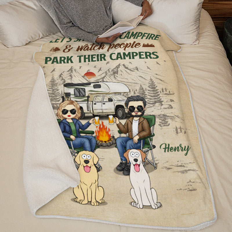 Custom Name Camping Gifts for Couples - Personalized Blanket