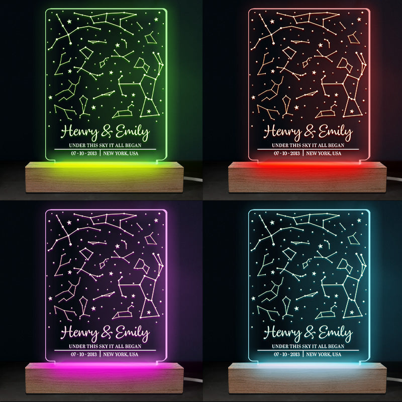 Custom Constellation Couple Gifts - Personalized 3D LED Light