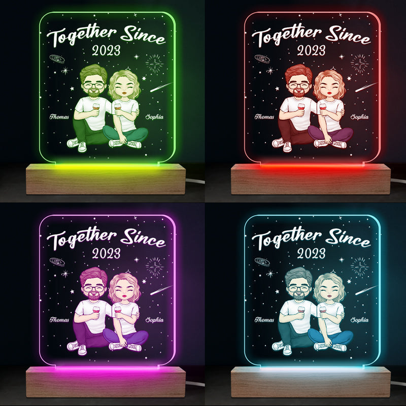 My Favorite Place Is Next To You - Couple Personalized Custom Shaped 3D LED Light - Gift For Husband Wife, Anniversary