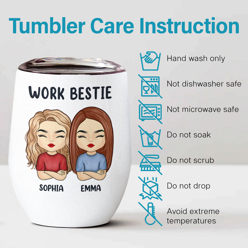 Laughing Together Since Day One - Coworker Personalized Custom Wine Tumbler - Gift For Coworkers, Work Friends, Colleagues