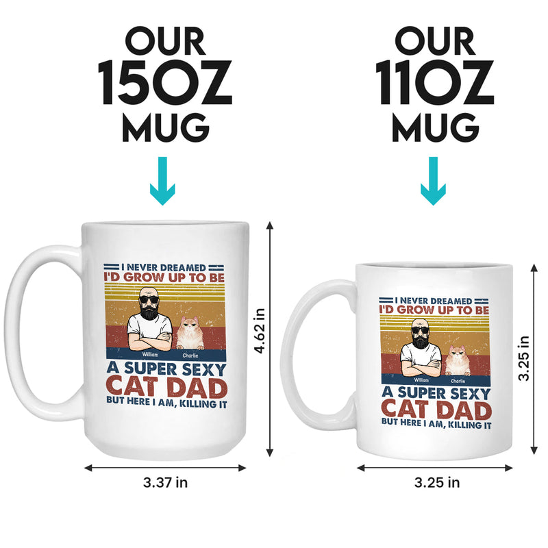 Custom Name Cat Dad Gifts for Men - Personalized Mug
