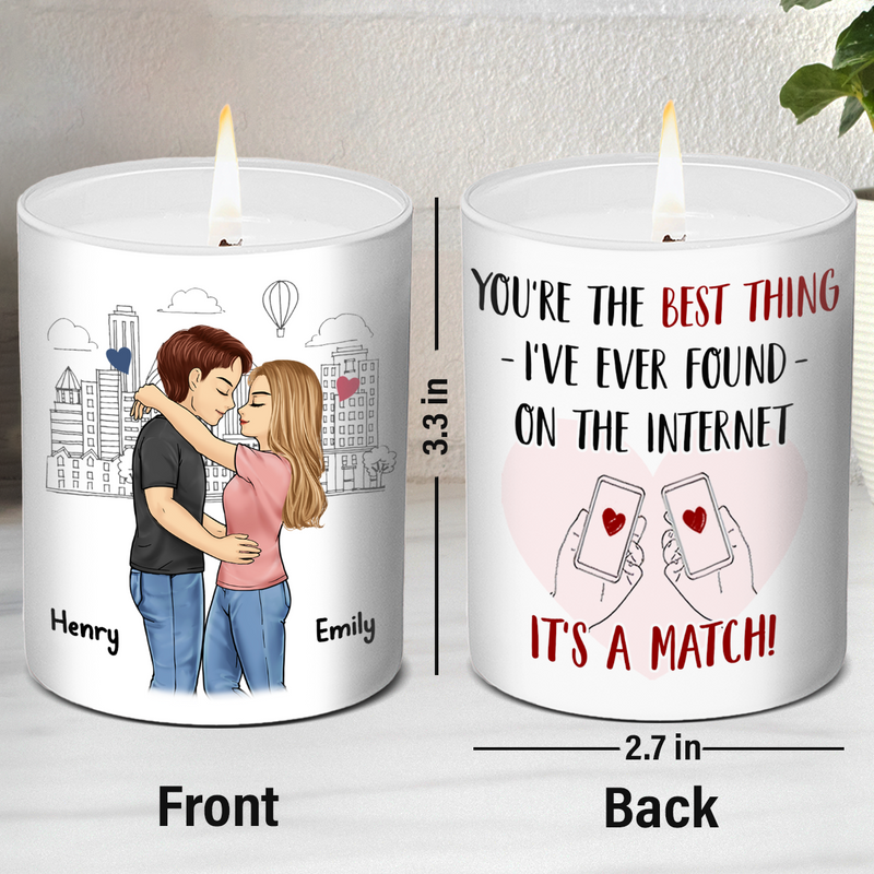 You're The Best - Couple Personalized Custom Smokeless Scented Candle - Gift For Husband Wife, Anniversary