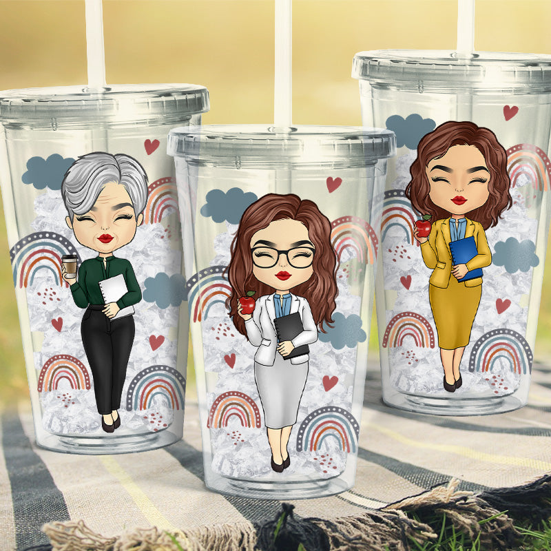 Custom Name Teacher Gifts for Women - Personalized Clear Tumbler