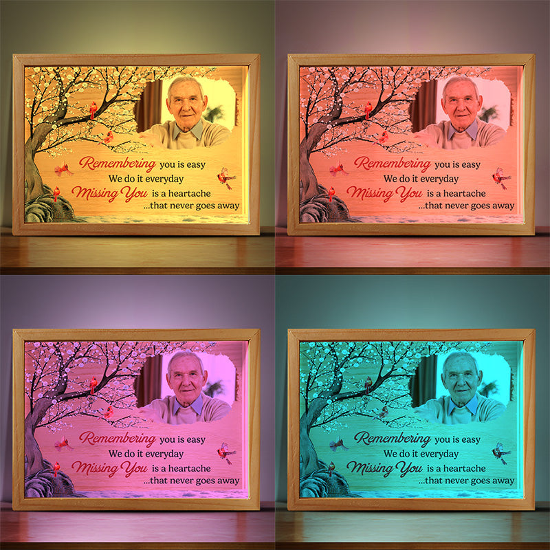 Custom Photo Remembering You Missing You - Memorial Personalized Custom Frame Light Box - Sympathy Gift For Family Members