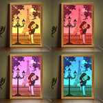 Custom Name Paris Romance Gifts for Couples - Personalized Frame Light Box