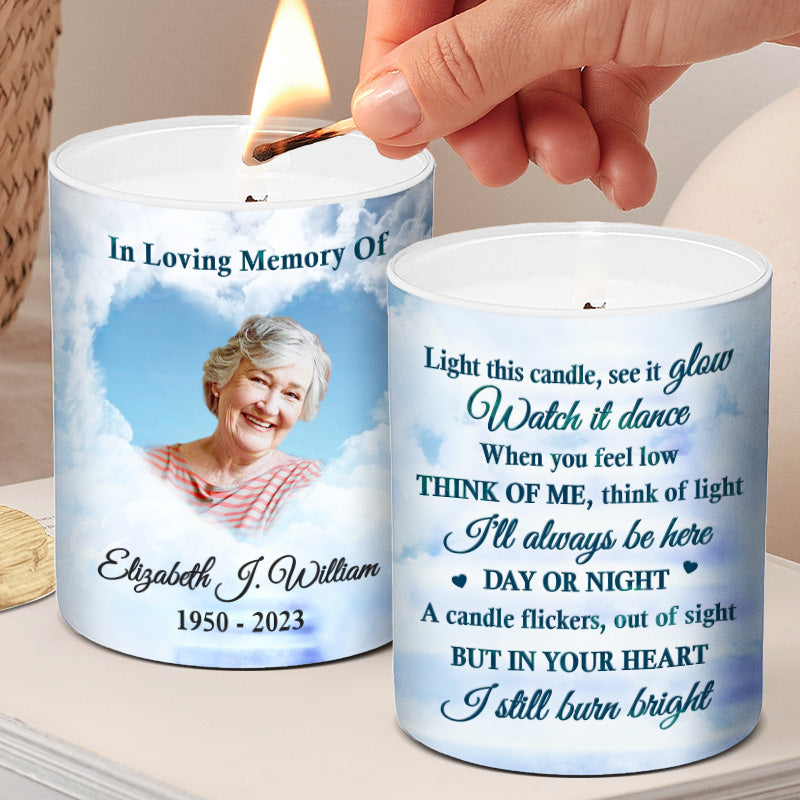 Custom Photo You Will Always Be In My Heart - Memorial Personalized Custom Smokeless Scented Candle - Memorial Gift, Sympathy Gift For Family Members