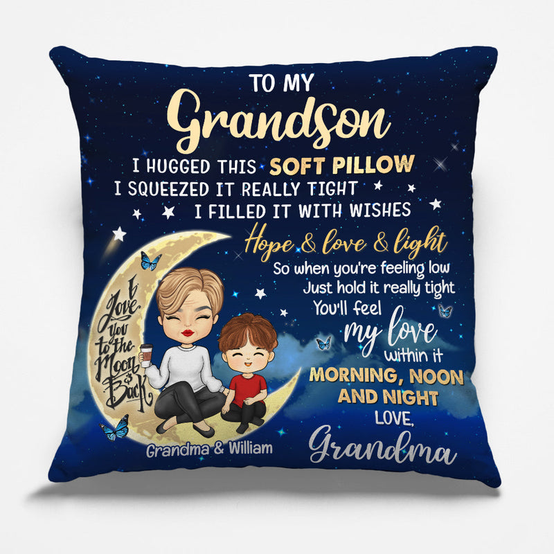 When You're Feeling Low Just Hold It Really Tight - Family Personalized Custom Pillow - Gift From Grandma