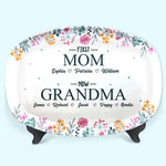 Custom Name First Mom Now Grandma Gifts - Personalized Platter