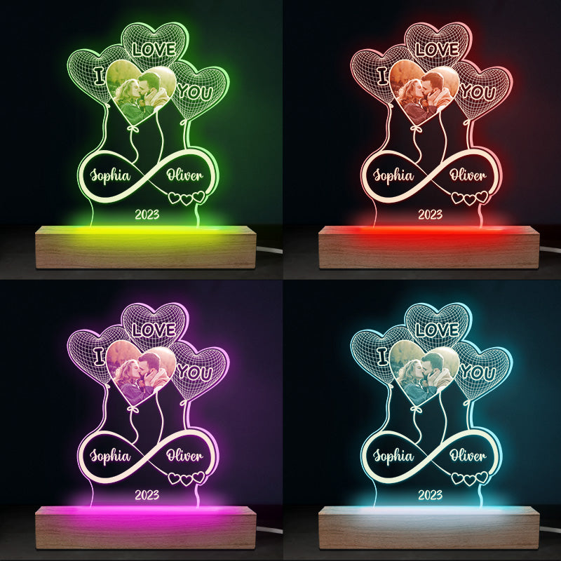 Custom Photo I Love You Couple Gifts - Personalized 3D LED Light