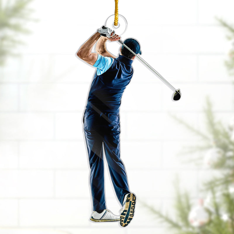 Custom Photo Christmas Gifts for Golfers - Personalized Ornament