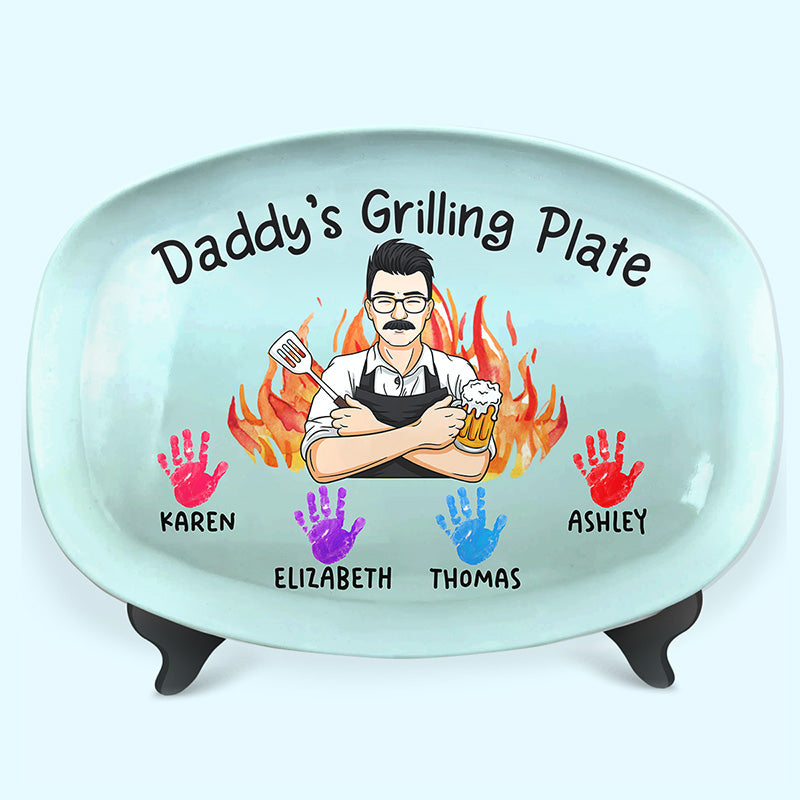 Custom Name Daddy's Grilling Gifts for Dad - Personalized Platter
