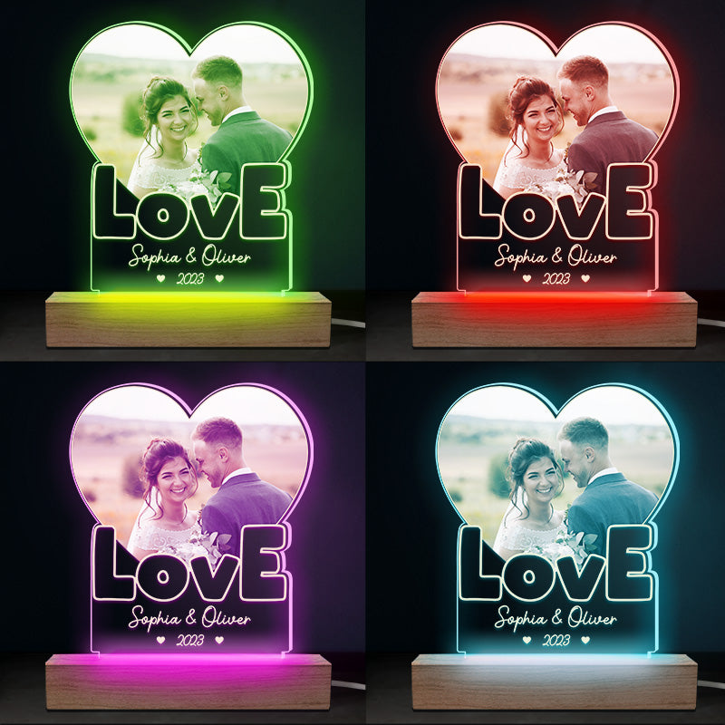 Custom Couple Photo Wedding Gifts - Personalized 3D LED Light