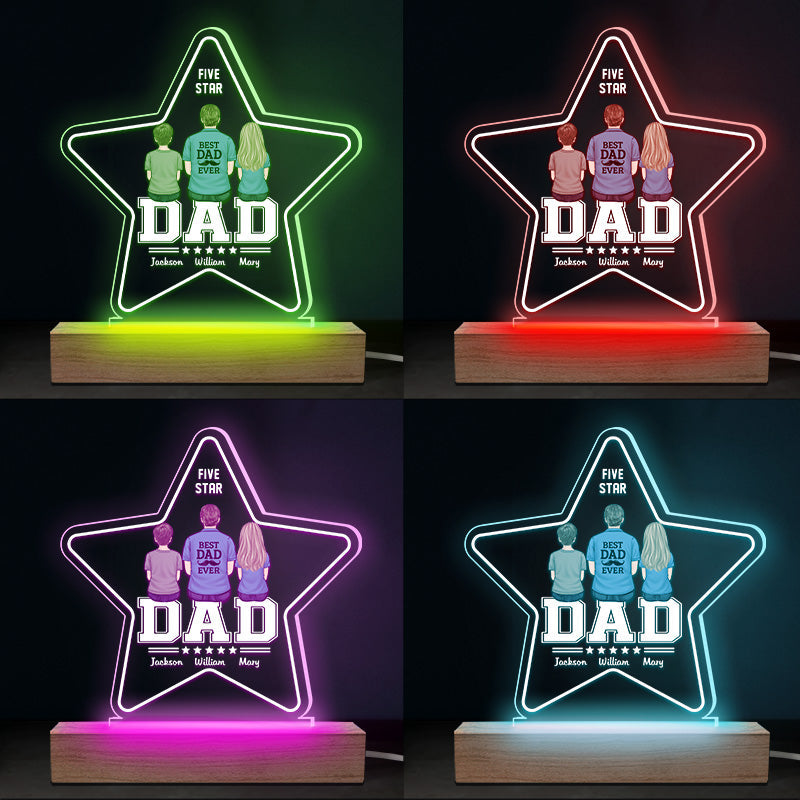 Custom Name Best Dad Ever Family Gift - Personalized 3D LED Light