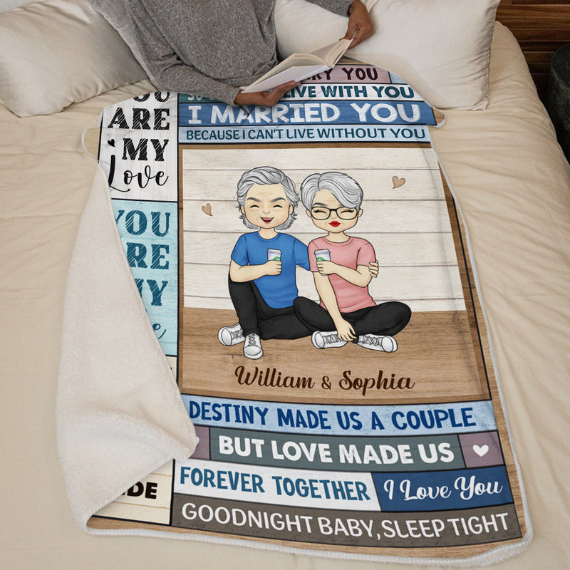 Destiny Made Us A Couple - Couple Personalized Custom Blanket - Gift For Husband Wife, Anniversary