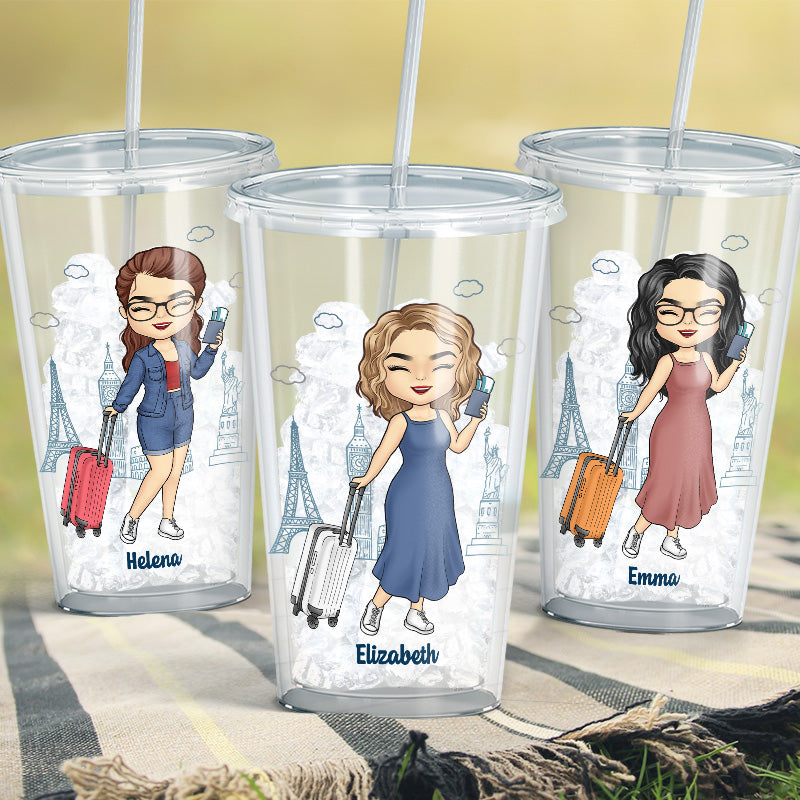 Adventure Is Worthwhile - Travel Personalized Custom Clear Acrylic Tumbler - Gift For Travel Lovers
