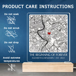Custom Map Couple Gifts - Personalized 3D LED Light