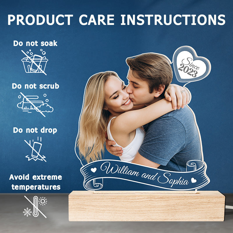 Custom Photo Couple Gifts - Personalized 3D LED Light