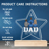 Best Dad Ever - Family Personalized Custom Five Star Shaped 3D LED Light - Father's Day, Birthday Gift For Dad