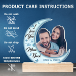 Custom Photo Moon and Back Couple Gifts - Personalized 3D LED Light