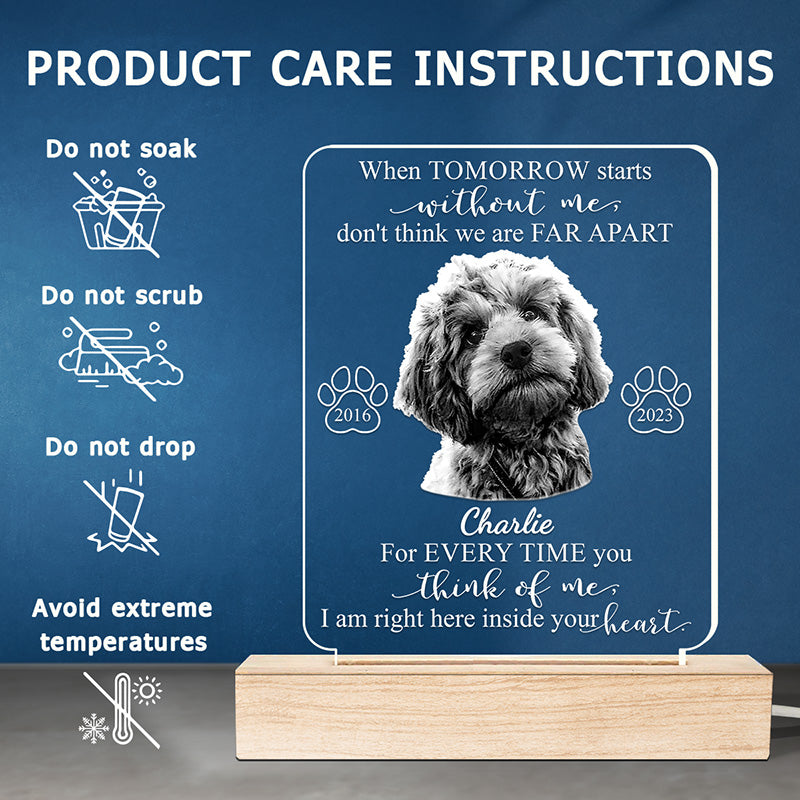 Custom Pet Photo Dog Memorial Keepsake - Personalized 3D LED Light