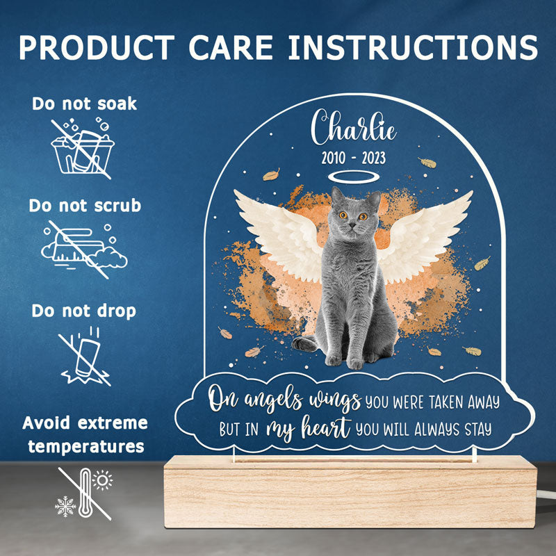 Custom Cat Memorial Gifts for Pet Loss - Personalized 3D LED Light