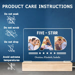 Custom Photo Five-Star Dad Gifts - Personalized 3D LED Light