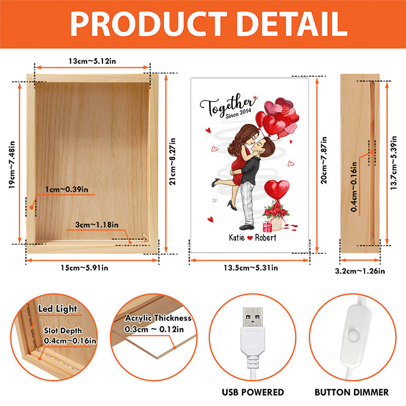Custom Name Anniversary Gifts for Couples - Personalized Frame Light Box