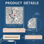 Custom Map Couple Gifts - Personalized 3D LED Light