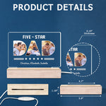 Custom Photo Five-Star Dad Gifts - Personalized 3D LED Light
