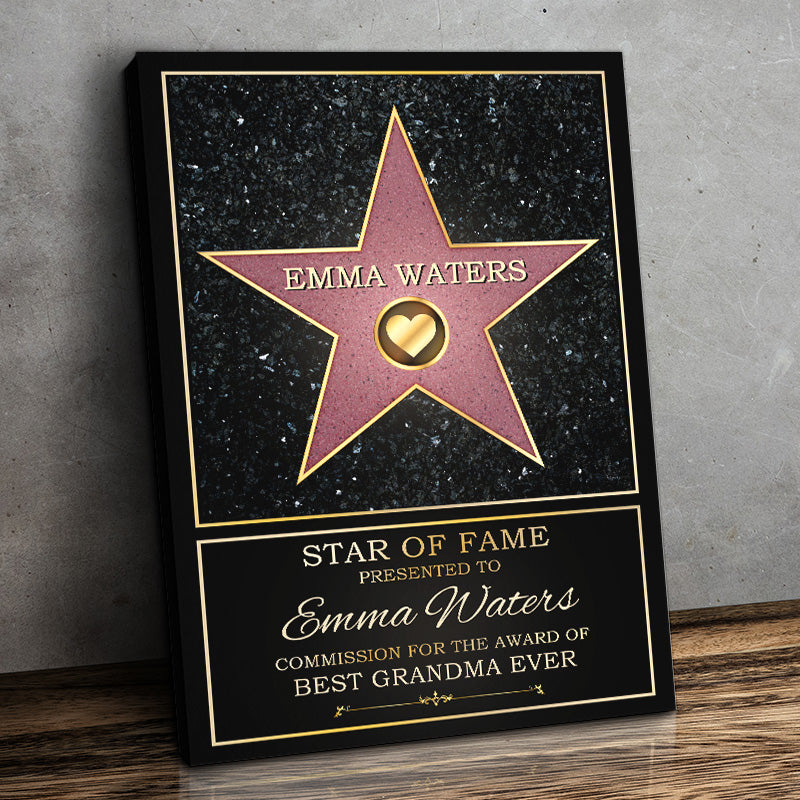Dad Star Of Fame - Family Personalized Custom Vertical Canvas - Mother's Day, Father's Day Birthday Gifts For Mom, Dad
