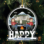 Custom Name Happy Campers Christmas Gifts for Couples - Personalized Ornament