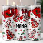 Custom Name Christmas Family Gifts for Grandma - Personalized Skinny Tumbler