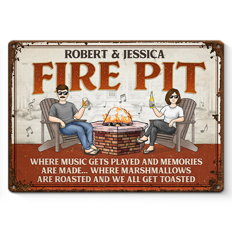 Where Music Gets Played And Memories Are Made  - Couple Personalized Custom Home Decor Metal Sign - House Warming Gift For Husband Wife, Anniversary