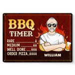 Custom Name BBQ Timer Gifts for Grill Masters - Personalized Metal Sign
