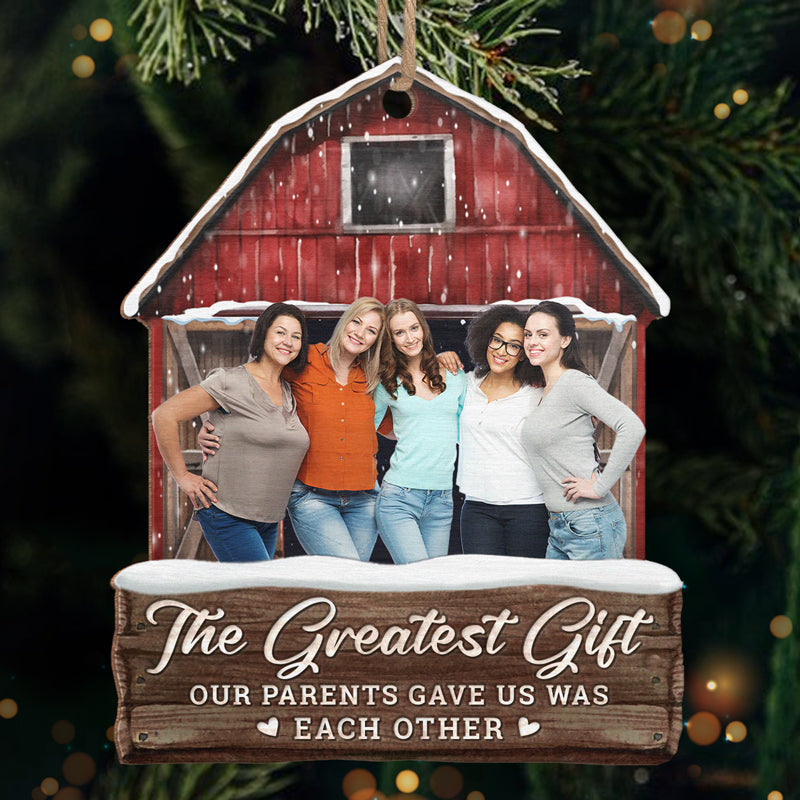 Custom Photo Christmas Gifts for Sisters - Personalized Ornament