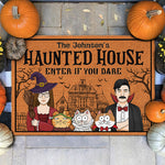 Custom Name Halloween Haunted House Decor - Personalized Doormat