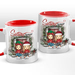 Custom Name Christmas Sister Gifts - Personalized Accent Mugs