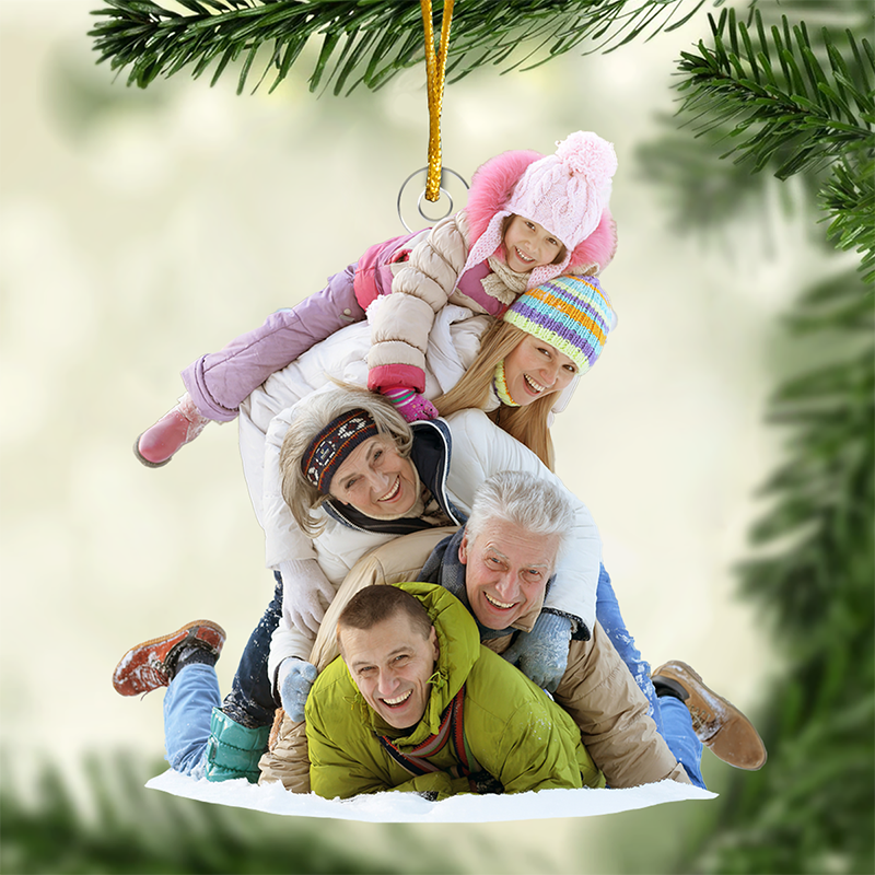 Custom Photo Upload Ornaments Embrace The Joy - Family Personalized Custom Ornament - Acrylic Custom Shaped - Christmas Gift For Family Members