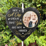Custom Photo Memorial Heart Tribute - Personalized Garden Slate