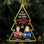 Custom Name Swipe Right Couple Christmas Gifts - Personalized Ornament