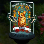 Custom Name Corgi Pet Memorial Garden Decor - Personalized Garden Solar Light