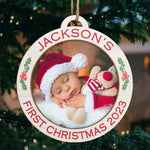Custom Photo Baby's First Christmas Gifts - Personalized Ornament