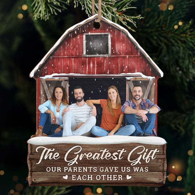 Siblings Custom Photo Enjoy The Christmas Season Together - Family Personalized Custom Ornament - Wood Custom Shaped - Christmas Gift For Siblings, Brothers, Sisters, Cousins, Friends