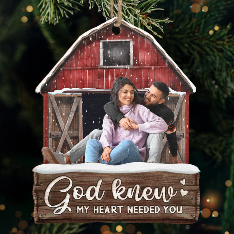 Couple Custom Photo Enjoy The Christmas Season Together - Couple Personalized Custom Ornament - Wood Custom Shaped - Christmas Gift For Husband Wife, Anniversary