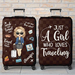 Custom Just a Girl Who Loves Traveling Gifts for Women - Personalized Luggage Cover