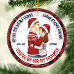 Custom Name Christmas Couple Gifts - Personalized Ceramic Ornament