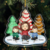 Sending You Holiday Hugs Across The Miles - Family Personalized Custom Ornament - Acrylic Custom Shaped - Christmas Gift For Family Members