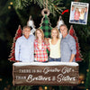 Siblings Custom Photo Warm Winter Wishes - Family Personalized Custom Ornament - Wood Custom Shaped - Christmas Gift For Siblings, Brothers, Sisters, Cousins, Friends