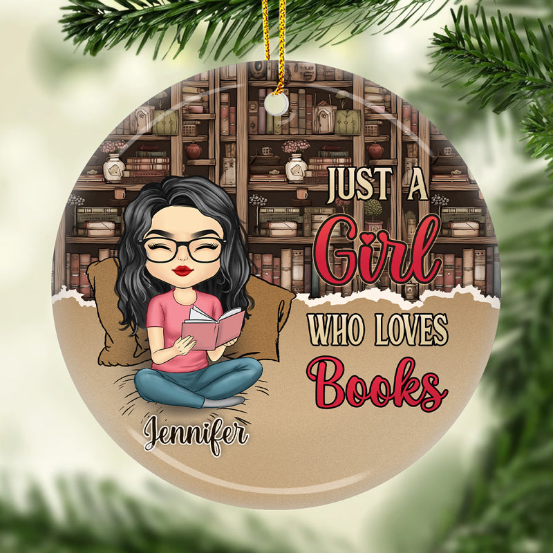 Just One More Chapter - Personalized Custom Ornament - Ceramic Round Shaped - Christmas Gift For Book Lovers